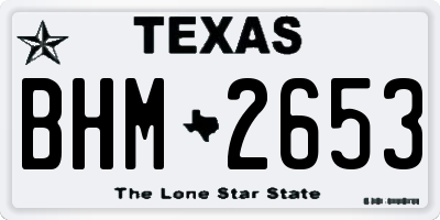 TX license plate BHM2653