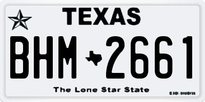 TX license plate BHM2661