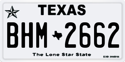 TX license plate BHM2662