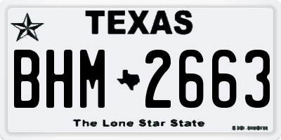 TX license plate BHM2663