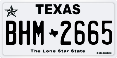 TX license plate BHM2665