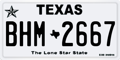 TX license plate BHM2667