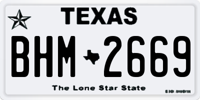 TX license plate BHM2669