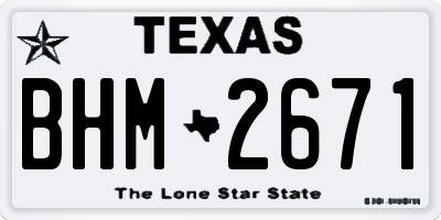 TX license plate BHM2671
