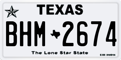TX license plate BHM2674