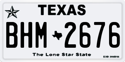 TX license plate BHM2676