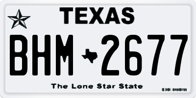 TX license plate BHM2677