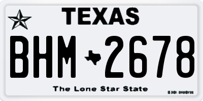 TX license plate BHM2678