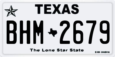 TX license plate BHM2679