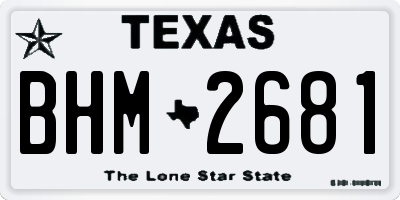 TX license plate BHM2681