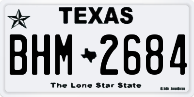 TX license plate BHM2684