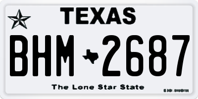 TX license plate BHM2687