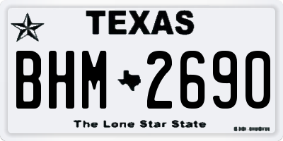 TX license plate BHM2690