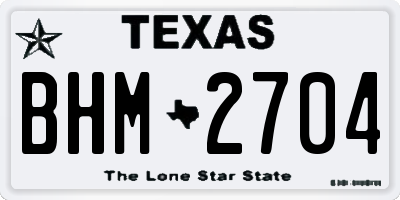 TX license plate BHM2704