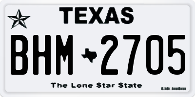 TX license plate BHM2705