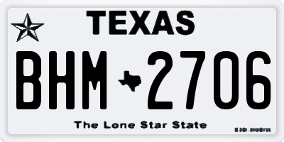 TX license plate BHM2706
