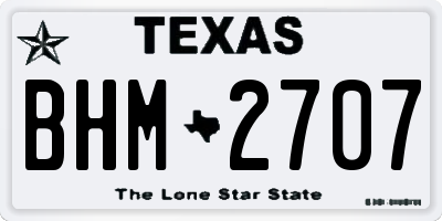 TX license plate BHM2707