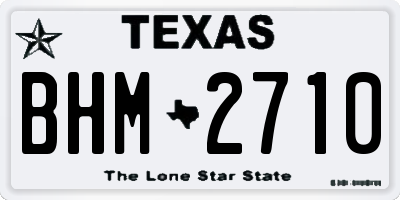 TX license plate BHM2710