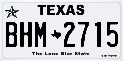 TX license plate BHM2715