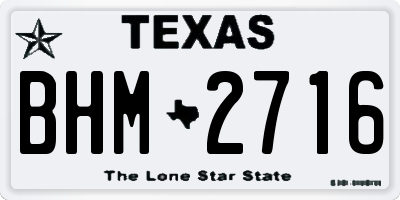 TX license plate BHM2716