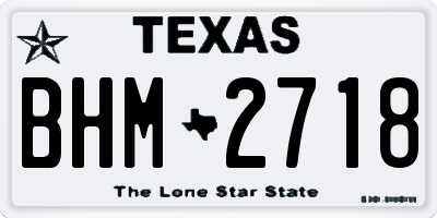 TX license plate BHM2718