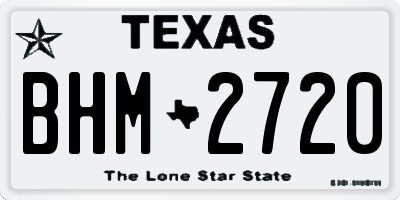 TX license plate BHM2720