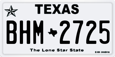 TX license plate BHM2725