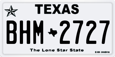 TX license plate BHM2727