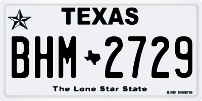 TX license plate BHM2729