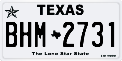 TX license plate BHM2731