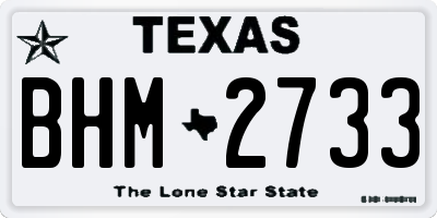 TX license plate BHM2733