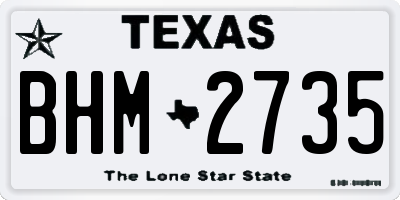 TX license plate BHM2735