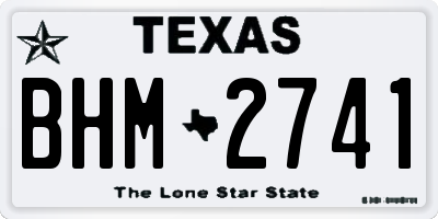 TX license plate BHM2741