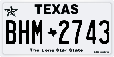 TX license plate BHM2743