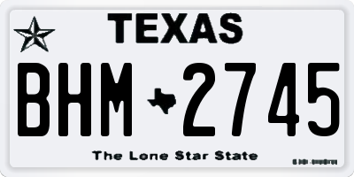TX license plate BHM2745