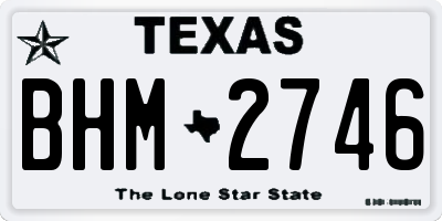 TX license plate BHM2746