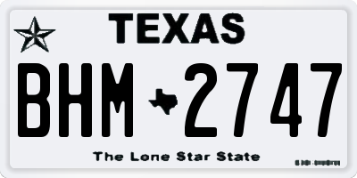 TX license plate BHM2747
