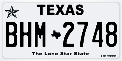 TX license plate BHM2748
