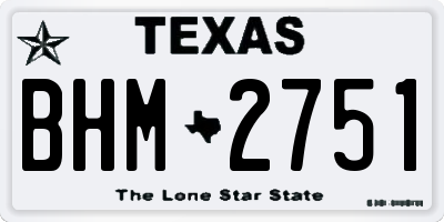 TX license plate BHM2751