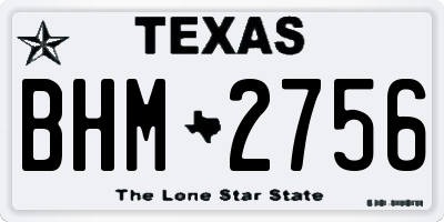 TX license plate BHM2756