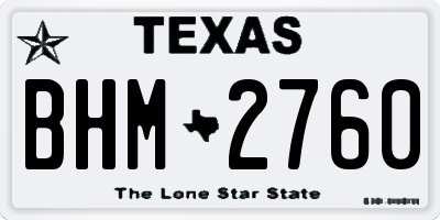TX license plate BHM2760