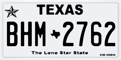 TX license plate BHM2762