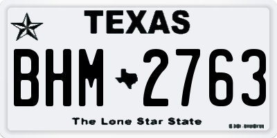 TX license plate BHM2763