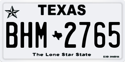TX license plate BHM2765