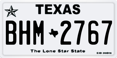 TX license plate BHM2767
