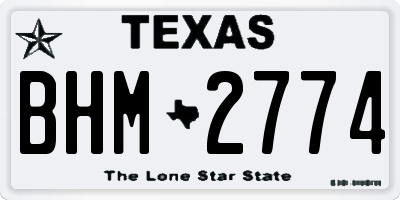 TX license plate BHM2774