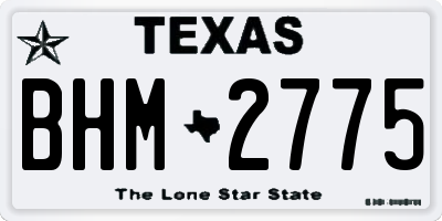 TX license plate BHM2775