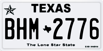 TX license plate BHM2776