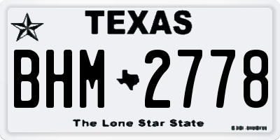 TX license plate BHM2778