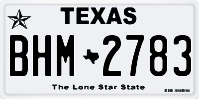 TX license plate BHM2783